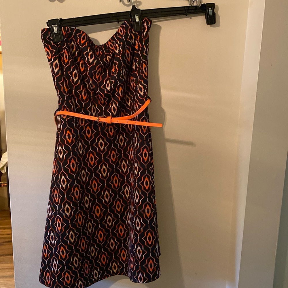 Persaya orange and black mini dress